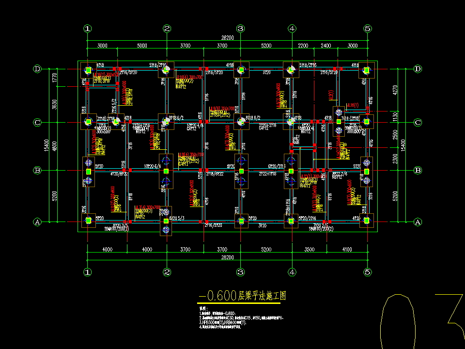 二层框架结构比赛急救楼结构施工图纸