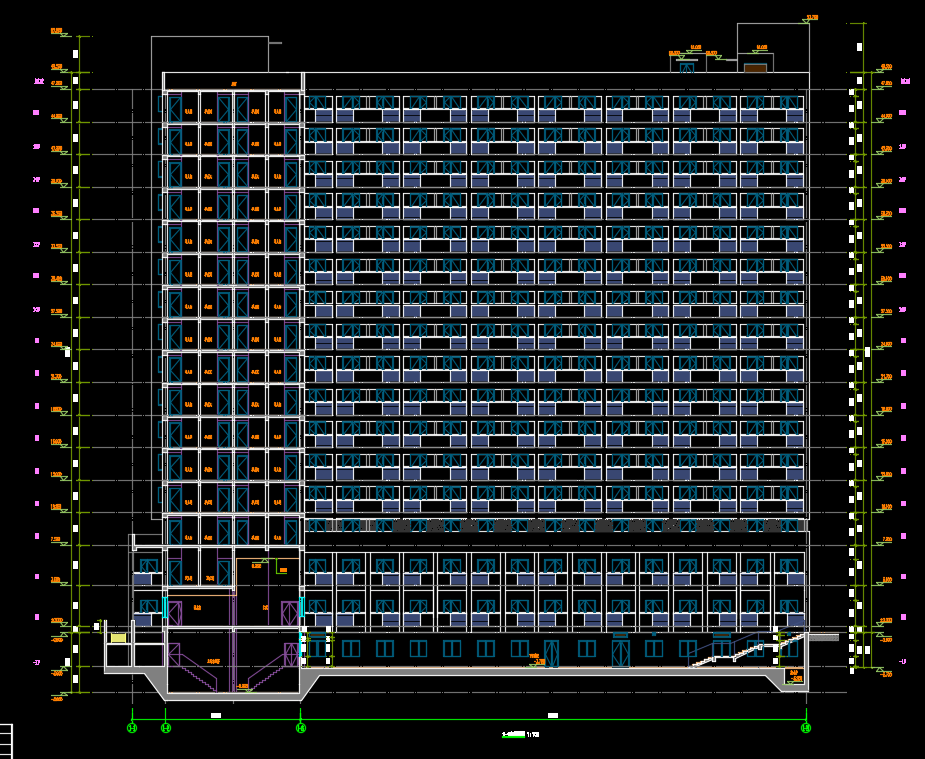 16层公寓建筑全套施工图纸(含水暖电)