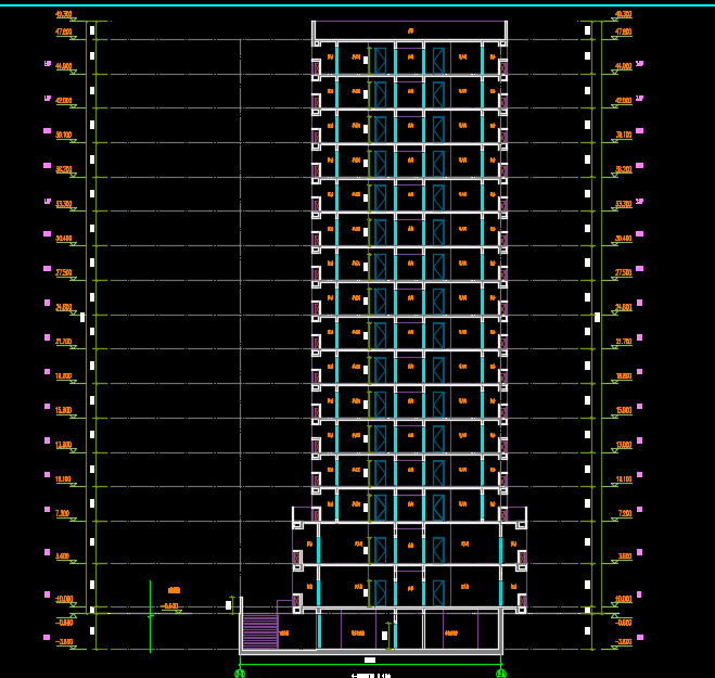 16层公寓建筑全套施工图纸(含水暖电)