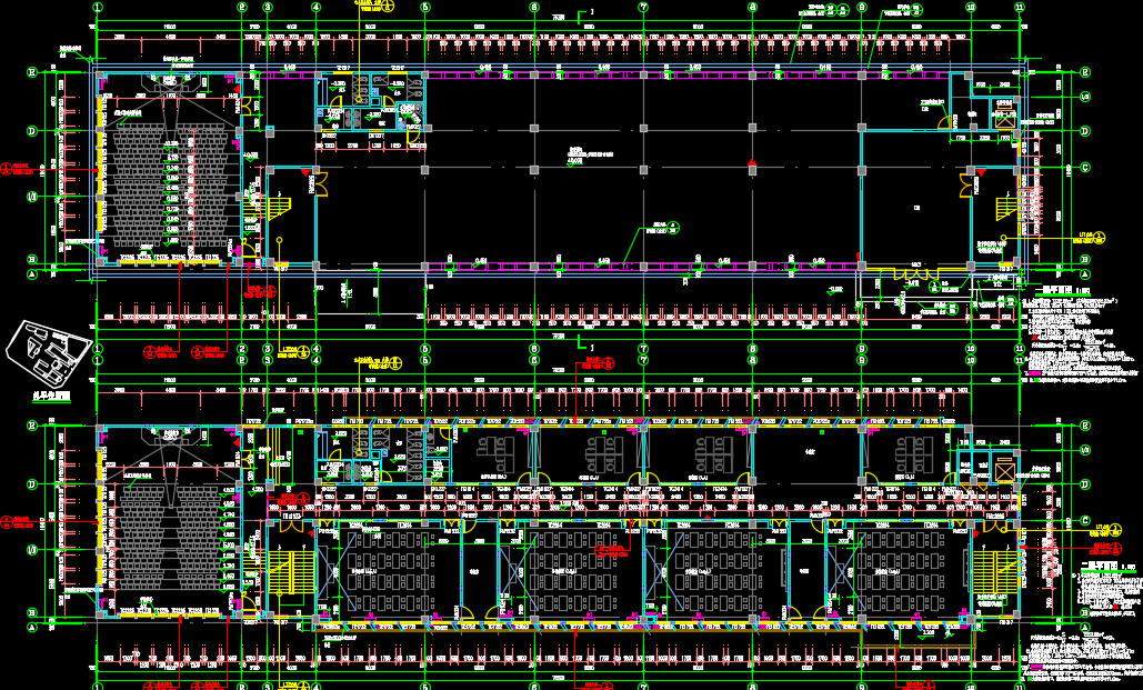 学校全套建筑结构施工图纸(含食堂、宿舍、教学楼)