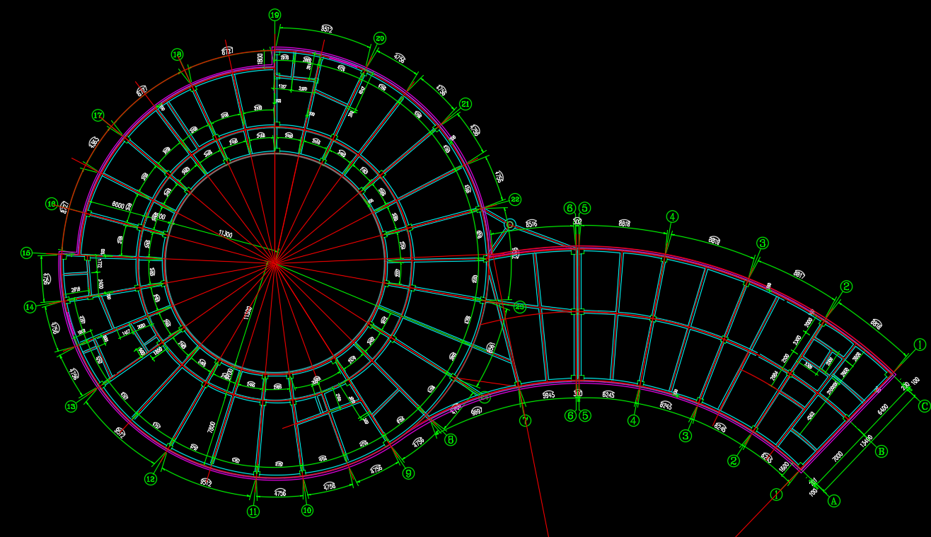 四层框架结构服务中心结构施工图纸(含招标文件)