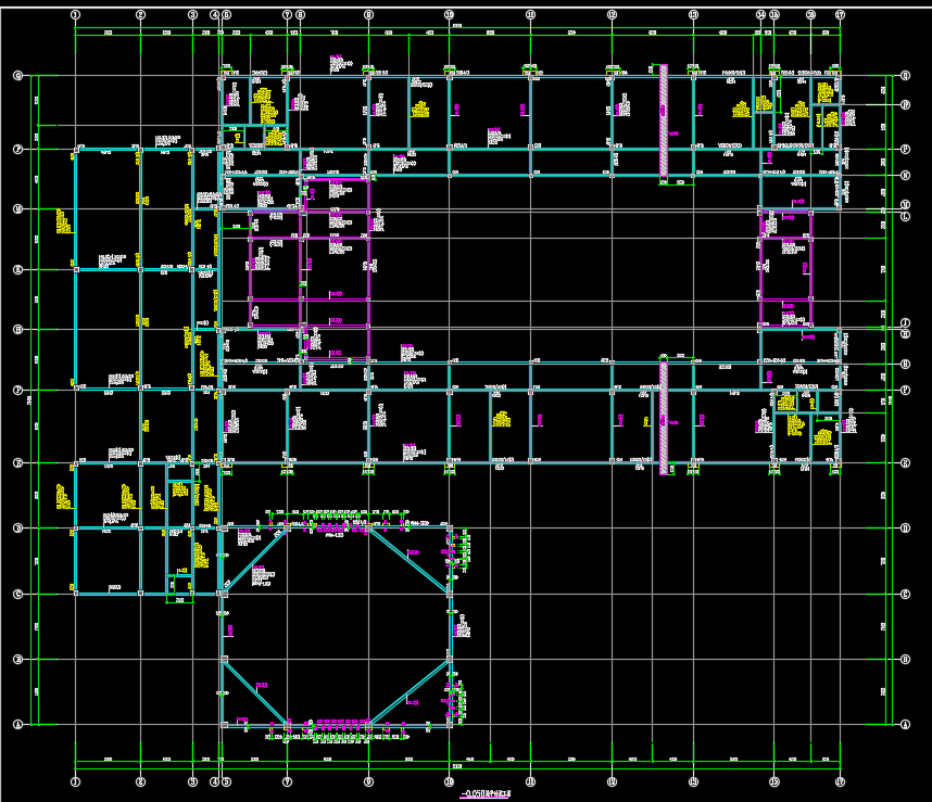 五层框架结构教学楼结构施工图纸(含建筑、水暖电)