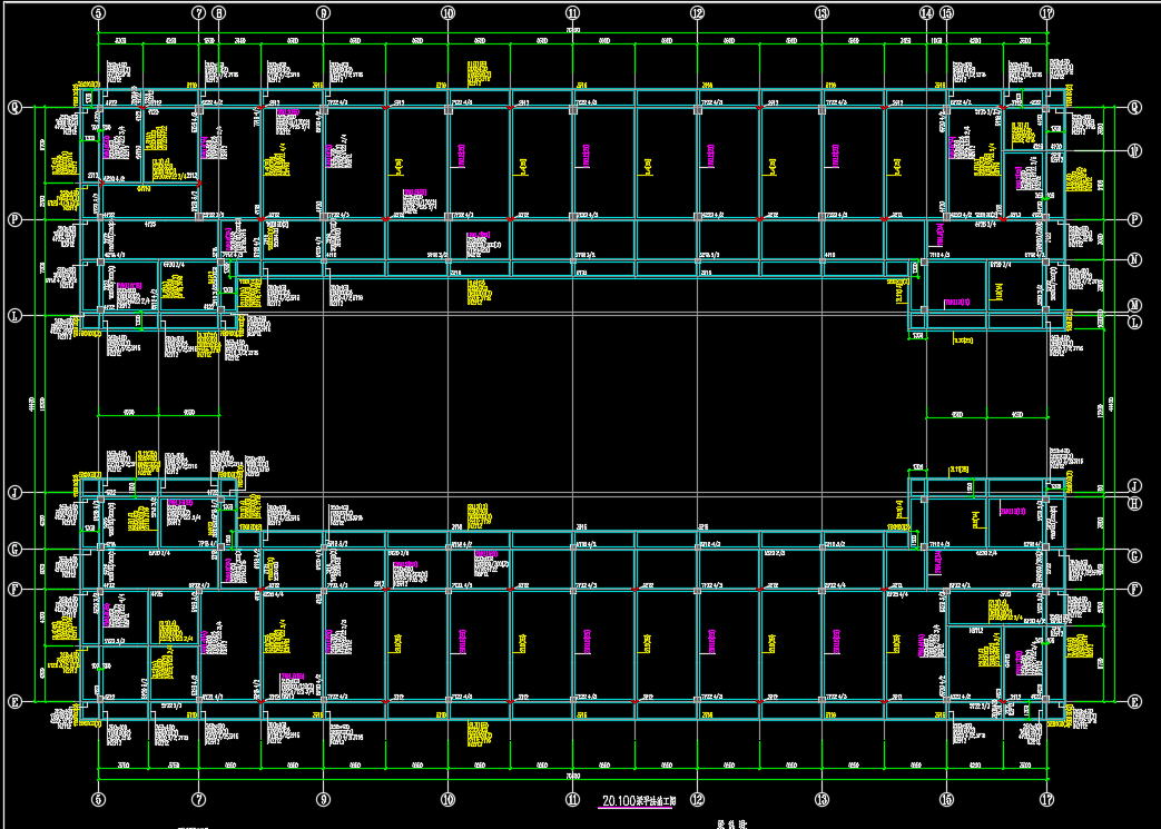 五层框架结构教学楼结构施工图纸(含建筑、水暖电)