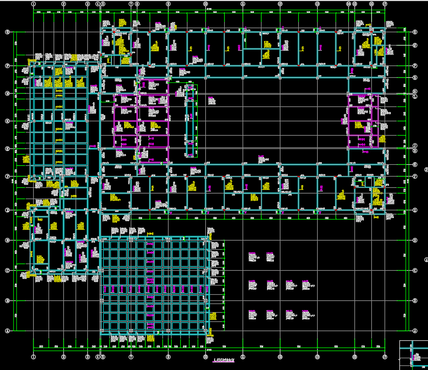 五层框架结构教学楼结构施工图纸(含建筑、水暖电)