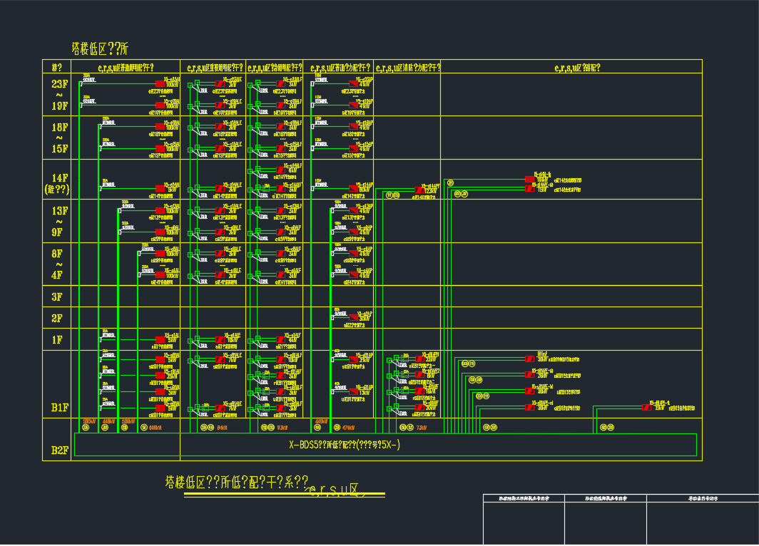 九层航空服务中心X地块电气施工图纸