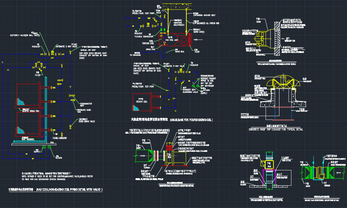 三层钢筋混凝土框架结构厂房净化通风、暖通施工图纸(含招标文件)