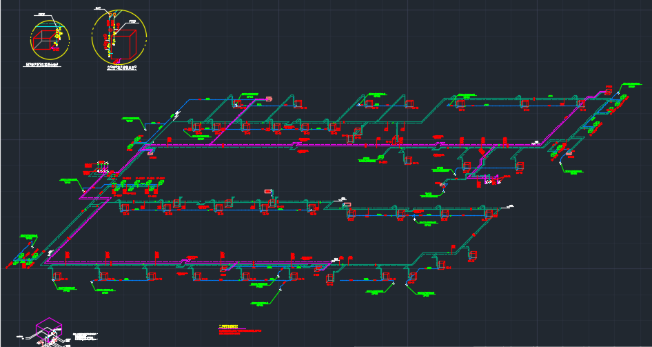 三层钢筋混凝土框架结构厂房净化通风、暖通施工图纸(含招标文件)