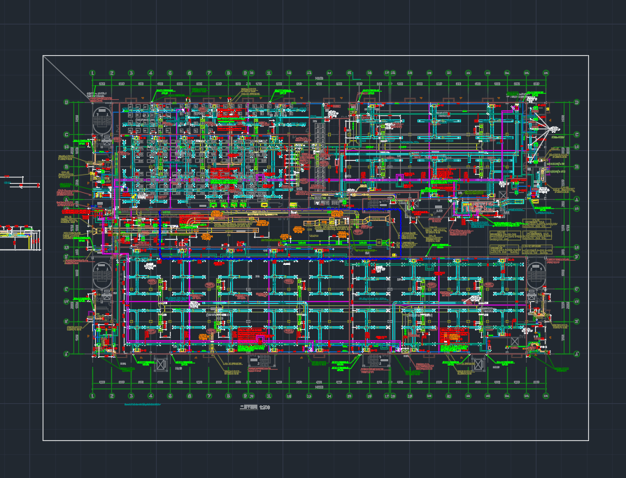 三层钢筋混凝土框架结构厂房净化通风、暖通施工图纸(含招标文件)