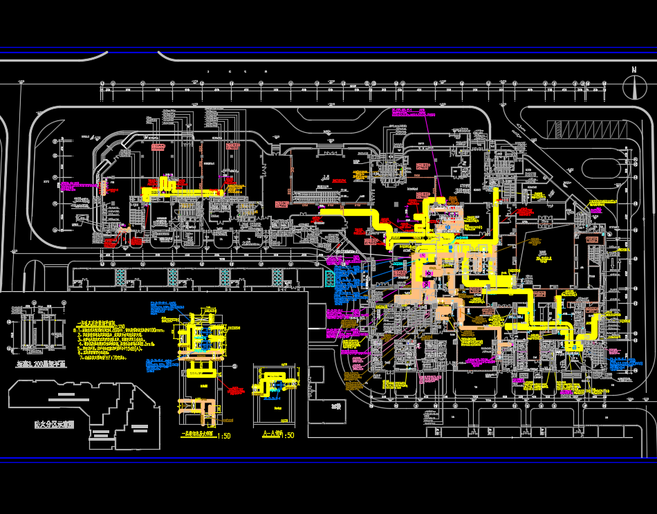 超高层五星级酒店及配套设施全专业施工图纸(含建筑结构水电暖)