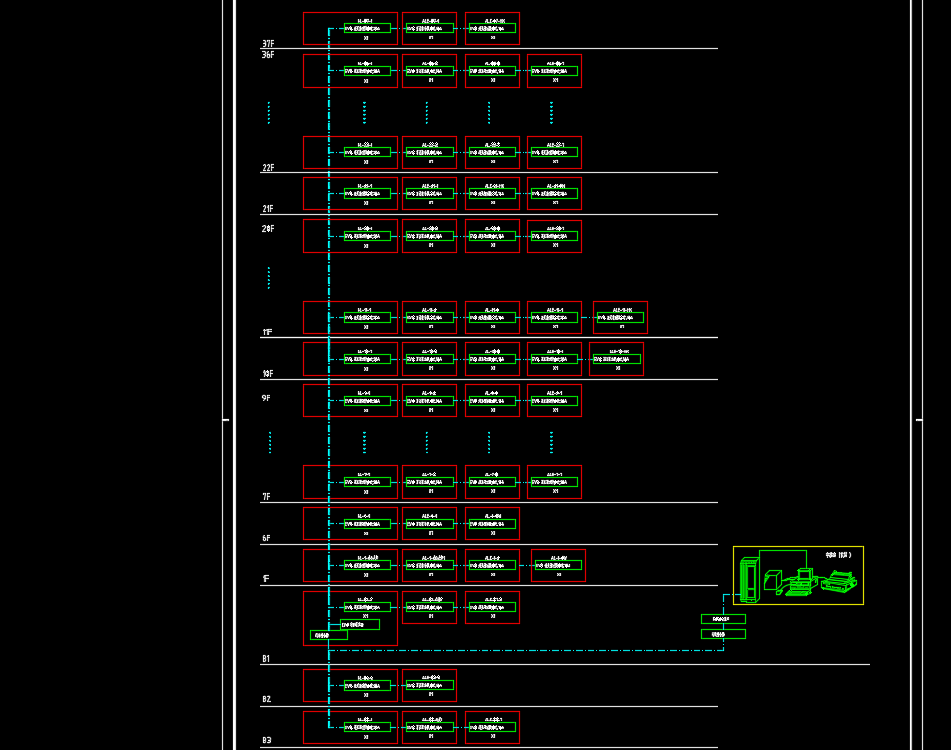 五十一层钢结构框架+核心筒结构综合楼电气施工图纸