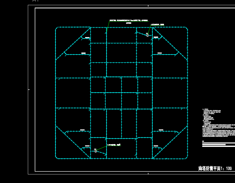 五十一层钢结构框架+核心筒结构综合楼电气施工图纸