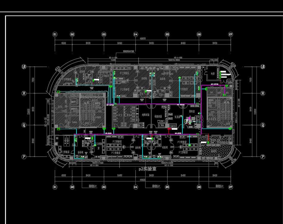 呼吸中心实验室电气施工图纸(强弱电)