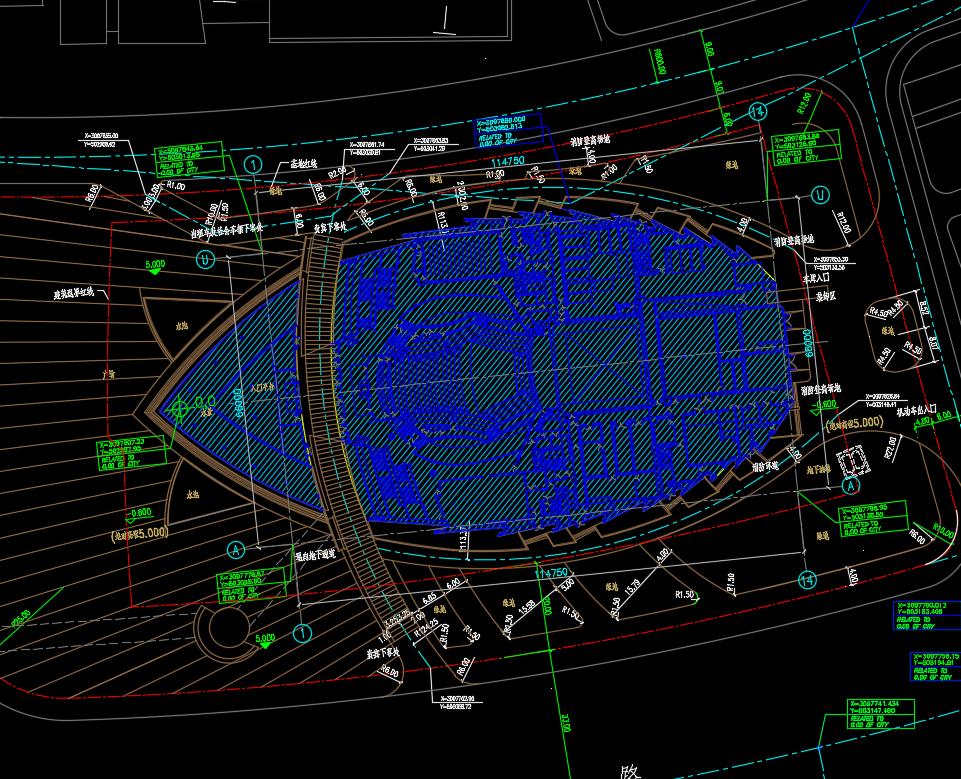 某大剧院建筑工程项目全套施工图纸(含建筑结构水电暖)