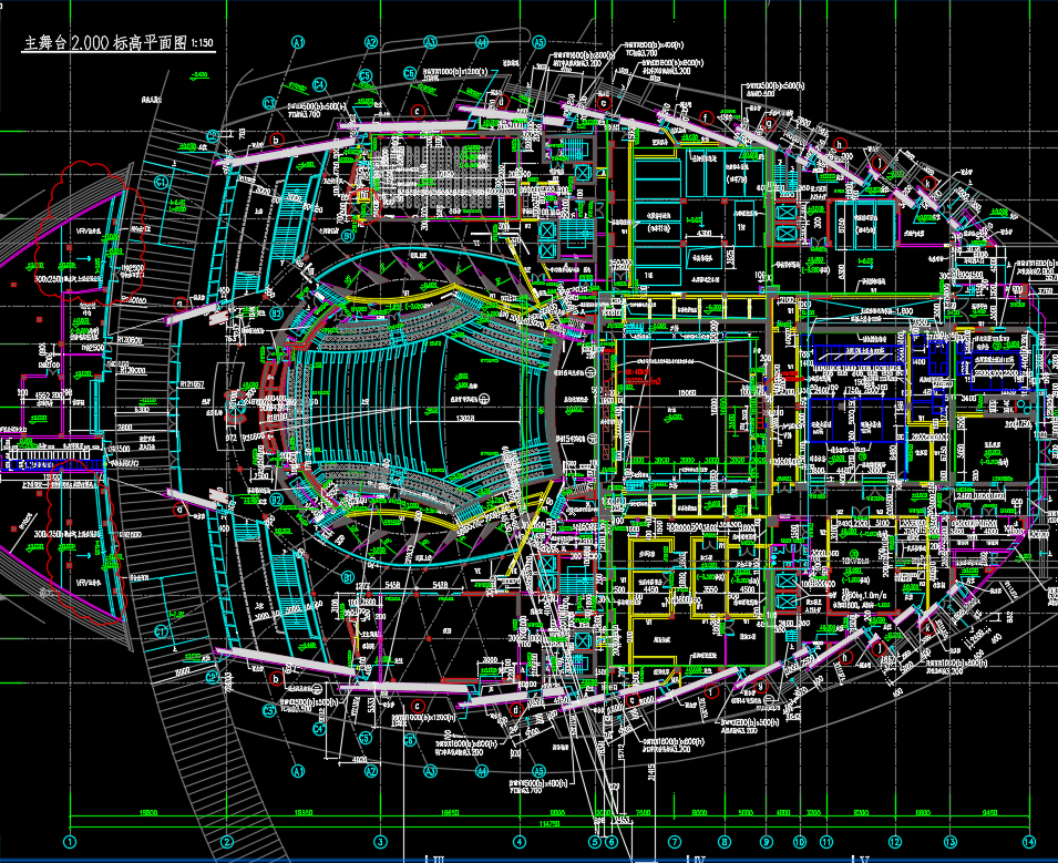 某大剧院建筑工程项目全套施工图纸(含建筑结构水电暖)