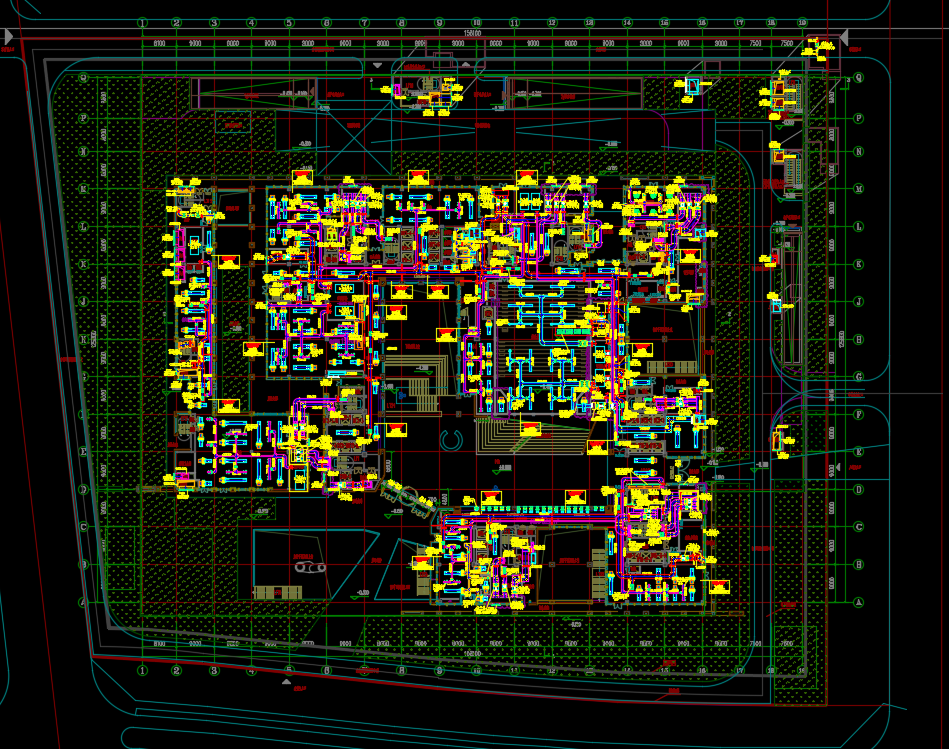 九层综合楼采暖、通风及防排烟施工图纸(含PDF版)