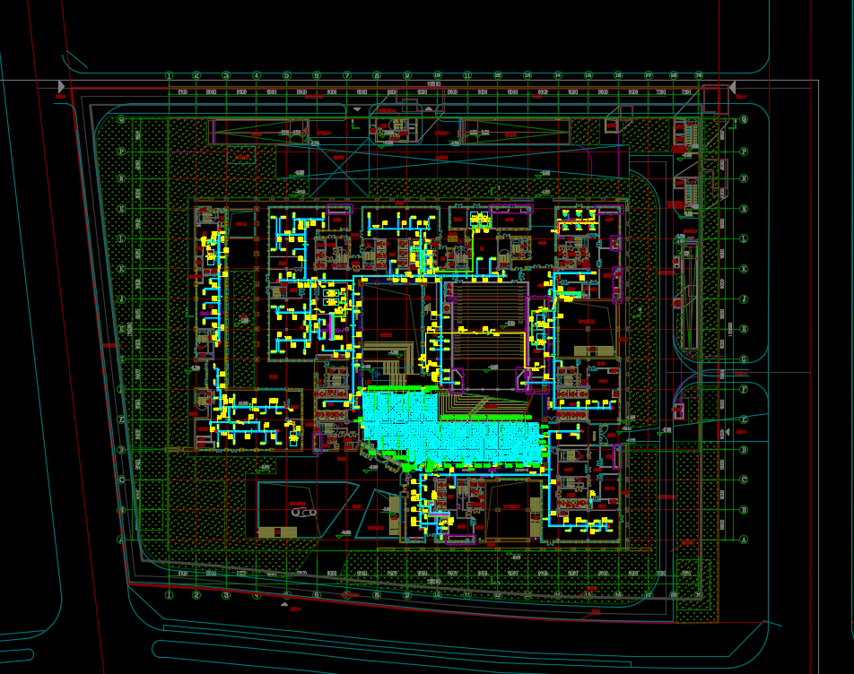 九层综合楼采暖、通风及防排烟施工图纸(含PDF版)
