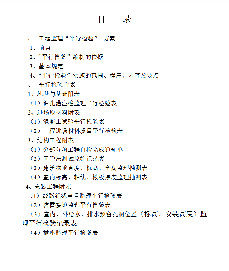 某科技园工程监理平行检验台账 23P