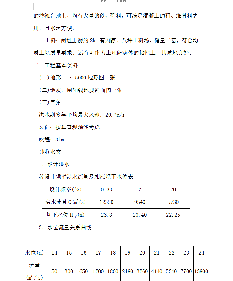 涵江水闸工程毕业设计 73P