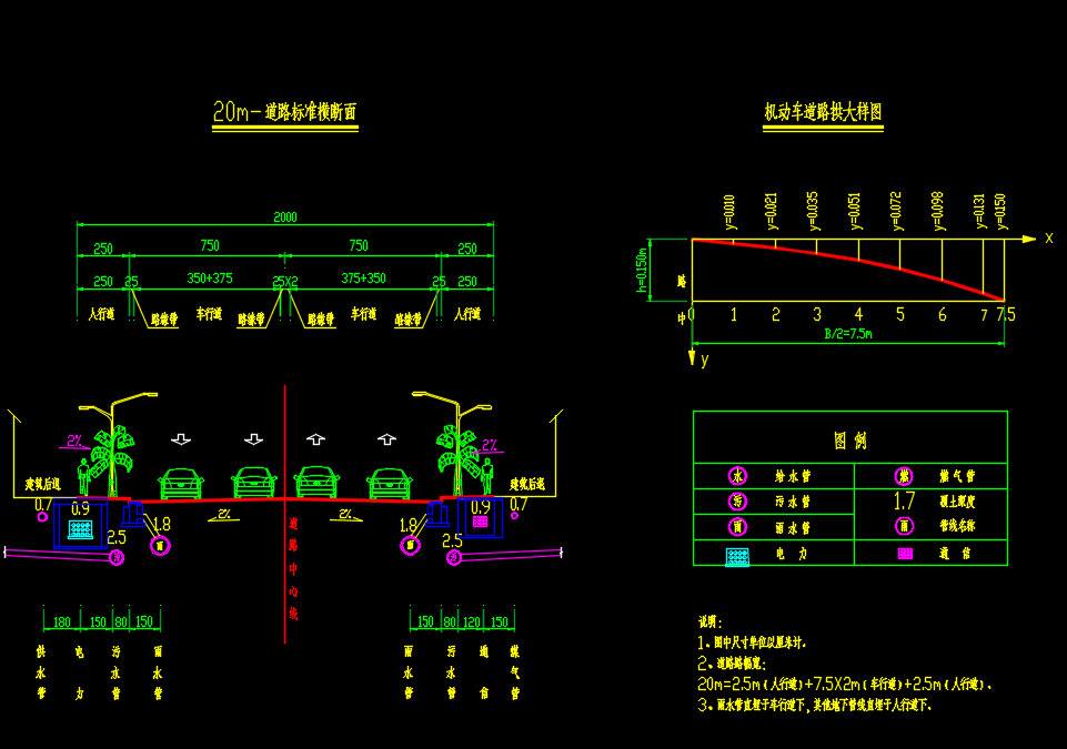 城市双向四车道及六车道施工图纸(含招标文件)