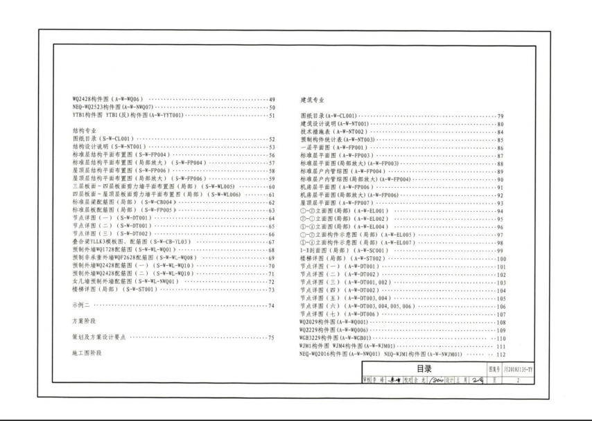 川2018J135-TY 四川省装配整体式剪力墙住宅设计示例(建筑、结构)