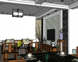 ��ʽ�ҾӿͲ���װ��SketchUpģ��