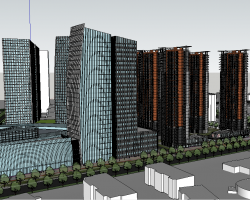 办公综合体及住宅楼SketchUp模型