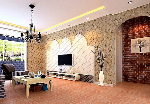 田园风格客厅电视背景墙 你会感觉到安逸 田园风格客厅电视背景墙 你会感觉到安逸